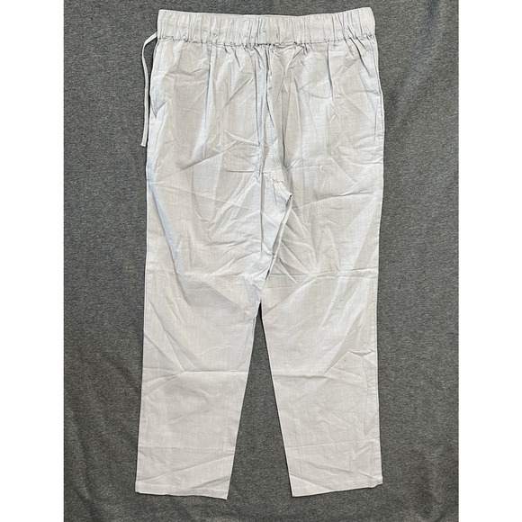 Women's Grey Summer Drawstring Wide Leg Loose Cotton Linen‎ Palazzo Pants Sz L - Picture 2 of 4